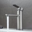 Torneira Luxo Inox Lavatório Bancada Baixa Monocomando Escovada Inox