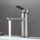 Torneira Luxo Inox Lavatório Bancada Baixa Monocomando Escovada Inox