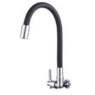 Torneira Metal Cozinha Parede Flexível Alavanca Linha Metal Cromada