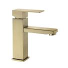 Torneira Misturador Dourado Fosco Monocomando Quadrado Para Banheiro Torneira Misturador Dourado Fosco Monocomando Quadrado Para Banheiro