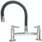 Torneira Misturador Duplo Comando, Metal Flexível Preto