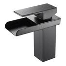 Torneira Monocomando Banheiro Cascata Preta Quadrada Baixa