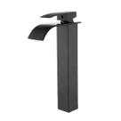 Torneira monocomando banheiro lavabo cascata preta bica alta