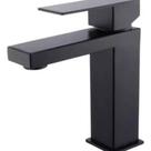 Torneira Monocomando Banheiro Quadrada Baixa Preto Fosco Black