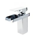 Torneira Monocomando Cascata Quadrada Bica Baixa Inox Polido