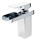 Torneira Monocomando Cascata Quadrada Bica Baixa Inox Polido