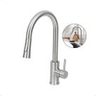Torneira Monocomando Gourmet Curva alta Mesa Extensivel Aço escovado Torneira Monocomando Gourmet Curva alta Mesa Extensivel Aço escovado
