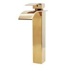 Torneira Monocomando Quadrada Dallas Dourada Gold Brilhante Alta 2343