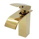 Torneira Monocomando Quadrada Dallas Dourada Gold Brilhante Baixa 2335