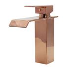 Torneira Monocomando Quadrada Slim Metalica Roma Rosê Gold 2351