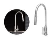 Torneira Monocomando Versatile Extensível Em Aço Inox 304 Escovado Bica Giratória e Arejador Torneira Monocomando Versatile Extensível Em Aço Inox 304 Escovado Bica Giratória e Arejador