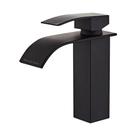 Torneira Para Banheiro Cascata Monocomando Luxo Preto E Cromada