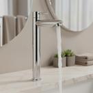 Torneira Para Banheiro De Mesa Bica Alta 1/4 De Volta Aço Inox 304 Elegance Beltempo