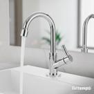 Torneira para Banheiro Lavabo Bica Baixa Bancada ABS Cromada Beltempo