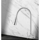 Torneira Para Cozinha Cromada de Parede, Torneira Com Flexível de Inox, Torneira Gourmet Duplo Jato Efeito Chuveiro