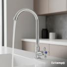Torneira Para Cozinha De Mesa 1/4 De Volta Bica Móvel Aço Inox/Abs Cromada Classic Beltempo
