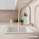 Torneira Para Cozinha De Parede 1/4 De Volta Bica Móvel Metal Cromada Classic Beltempo