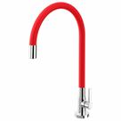 Torneira para Cozinha em Aço de Mesa Bica Móvel Flex Vermelha