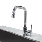 Torneira Para Cozinha Gourmet Bancada Pia Modelo Aço Inox Cromado com Bico Alto Giro 360º Com Misturador De Temperatura Monocomando Kit Instalação Torneira Para Cozinha Gourmet Bancada Pia Modelo Aço Inox Cromado com Bico Alto Giro 360º Com Misturador De Temperatura Monocomando Kit Instalação