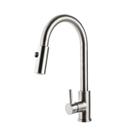 Torneira para Cozinha Gourmet Misturador Monocomando Em Aço Inox 304 Escovado Prata