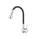 Torneira Para Cozinha Gourmet Misturador Monocomando Em Aço Inox Bancada Mesa V133 Preto/Cromado Vimer
