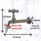 Torneira Para Cozinha Tanque De Parede Com Bico Para Mangueira Removivel De Rosca 3/4 - Supermetais Torneira Para Cozinha Tanque De Parede Com Bico Para Mangueira Removivel De Rosca 3/4 - Supermetais