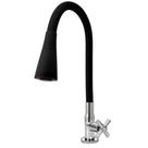 Torneira para Pia 1160 Preto Bico Móvel Parede Gourmet com 2 Jatos Acabamento C-37 1/4 Volta Medida 1/2 e 3/4