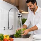 Torneira Para Pia de Cozinha Em Inox Com Ducha e Regulador