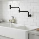 Torneira Parede Articulável Preta 45cm Preto Banheiro Cozinha Pia Fogão Industrial Gourmet Dobrável Torneira Parede Articulável Preta 45cm Preto Banheiro Cozinha Pia Fogão Industrial Gourmet Dobrável