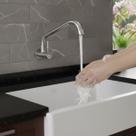 Torneira Parede Cozinha Banheiro Lavabo Pescoço Longo Gourmet Base 360º Aço Inox Água Fria