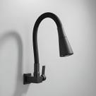 Torneira Parede Cozinha Luxo Cano Flexível Preta Slim