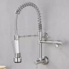Torneira Parede Inox Escovado Flexível Cone 2 Jatos Gourmet Cozinha