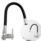 Torneira Parede Mangueira Silicone Moderna Flexível Lavabo Cozinha Gourmet Acabamento em Metal