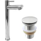 Torneira Pia Banheiro Bica Alta Cromada ¼ De Volta E Valvula Click 1 ¼ Inox Kit Banheiro Torneira Fria e Ralo Pia Escoamento 40mm Cuba De Apoio So Torneira Pia Banheiro Bica Alta Cromada ¼ De Volta E Valvula Click 1 ¼ Inox Kit Banheiro Torneira Fria e Ralo Pia Escoamento 40mm Cuba De Apoio So