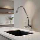 Torneira Pia Cozinha Bica Móvel de Parede Feita em Metal Inox 1/4 volta Cromada alta Qualidade