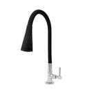 Torneira Pia Cozinha Gourmet Preta ABS 1/4 de Volta Flexível Luxo