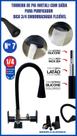 Torneira Pia Metal Com Saída Para Purificador Bica 3/4 Emborrachada Flexível Manopla Alavanca