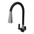 Torneira Quadrada Preta Tubo Silicone Jato Duplo de Parede