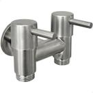 Torneira Registro Duas Saídas De Água Inox Escovado ¼ De Volta Para Caixa Acoplada Ducha Higiênica Valvula de Controle Registros Independentes