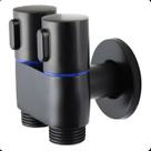 Torneira Registro Duas Saídas Preto Máquina De Lavar Metal