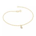 Tornozeleira banhado ouro 3x 24k 18k e 22k feminina pulseira de pé berloque borboleta rommanel 550201
