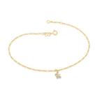 Tornozeleira banhado ouro 3x 24k 18k e 22k feminina pulseira de pé com berloques borboleta rommanel 550604