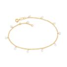 Tornozeleira banhado ouro 3x 24k 18k e 22k feminina pulseira de pé elos intercalados com zircônias rommanel 551702