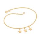 Tornozeleira banhado ouro 3x 24k 18k e 22k feminina pulseira de pé fio grumet com pingentes de estrelas do mar rommanel 551668