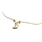 Tornozeleira de ouro 18k com pingente de lua