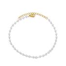 Tornozeleira De Pérolas Em Aço Inoxidável Banhado a Ouro 18K Para Mulheres E Meninas, Joia Elegante