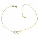 Tornozeleira Do Infinito Com Strass PRI Style Folheada A Ouro 18K Antialérgica