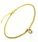 Tornozeleira Elos Portugueses Com Cristal Banho De Ouro 18k 3190