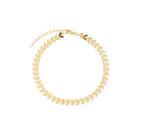 Tornozeleira folhas lisas banhada a ouro 6mm - 21cms + 5cm extensor