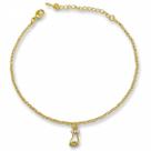 Tornozeleira Mão de Figa com Zirconia Banhada Ouro 18k Semijoia Tornozeleira Mão de Figa com Zirconia Banhada Ouro 18k Semijoia